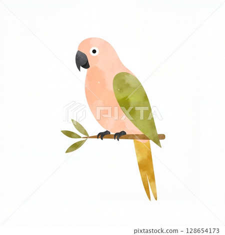 Colorful parrot perched on branch, symbol of tropical beauty 128654173