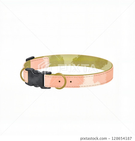 Stylish pastel pet collar design with gold accents, pet accessory 128654187