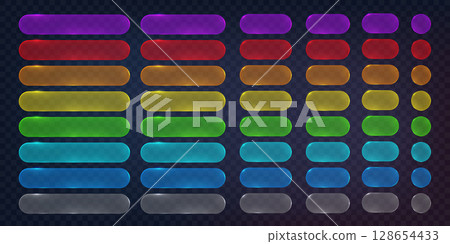 Colorful UI Button Set on Transparent Background Colorful UI Button Set on Transparent Background 128654433