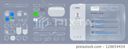 Futuristic UI Design with Glassmorphic Elements Futuristic UI Design with Glassmorphic Elements 128654434