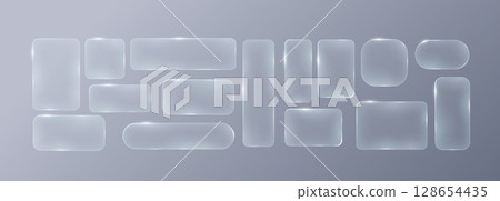 Frosted Glass Elements on Soft Gradient Background 128654435