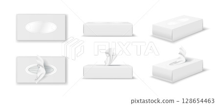 Set of Tissue Box Mockups in Various Angles Set of Tissue Box Mockups in Various Angles 128654463
