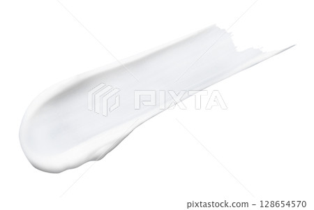 White cosmetic cream smear texture on a white or transparent background White cosmetic cream smear texture on a white or transparent background 128654570