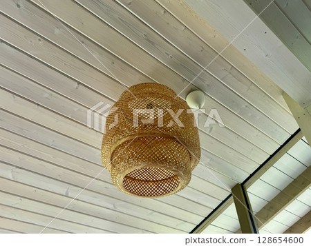 decorative interior chandelier hanging on the ceiling. High quality photo decorative interior chandelier hanging on the ceiling. High quality photo 128654600