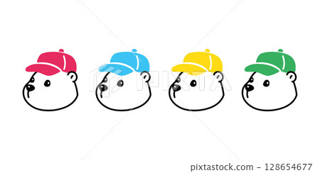 Bear vector polar bear cap hat rgb color icon teddy panda cartoon character doodle logo illustration symbol design Bear vector polar bear cap hat rgb color icon teddy panda cartoon character doodle logo illustration symbol design 128654677