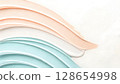 Abstract Swirls of Creamy Cosmetic Textures in Peach, White, and Blue 128654998