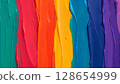 Textured vertical paint strokes in vibrant rainbow colors create a striking abstract background 128654999