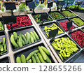 Close up Lots of Vegetables in the Produce aisle at a Supermarket. 128655266