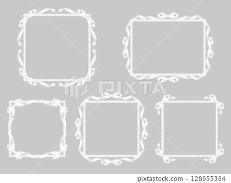 Ribbon, Beads F, m6 White B 128655384