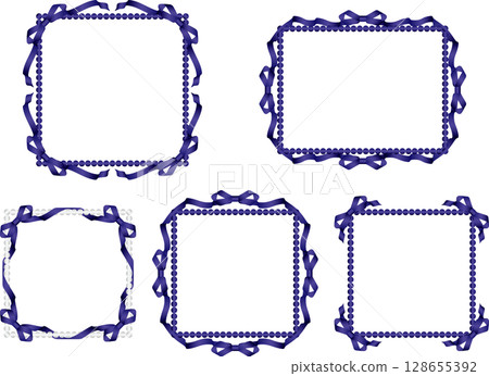Ribbon, beads F, m14 navy blue 128655392