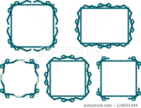 Ribbon, Beads F, m16 Blue Green 128655394