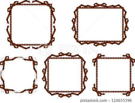 Ribbon, beads F, m18 brown 128655396