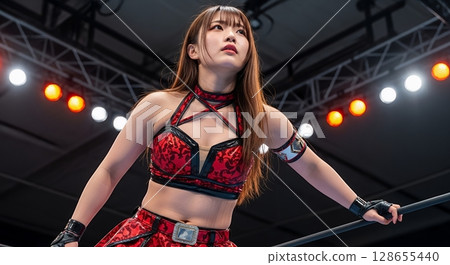 Female wrestlers in a match 128655440