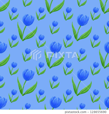 seamless pattern with tulips 128655690