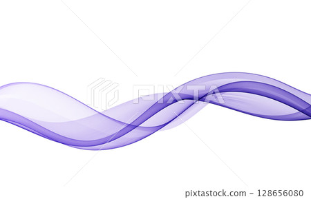 Purple flowing waves on white background 128656080
