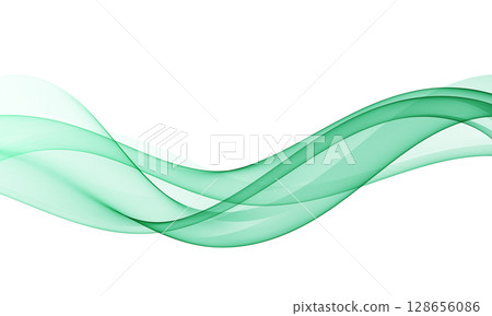 Light green abstract waves on white background 128656086