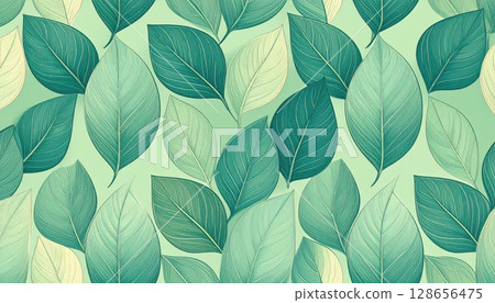 AI Image: Fresh green leaf illustration background 128656475