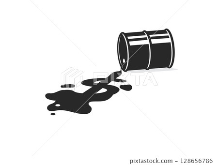 Barrel with black liquid stock illustration 128656786