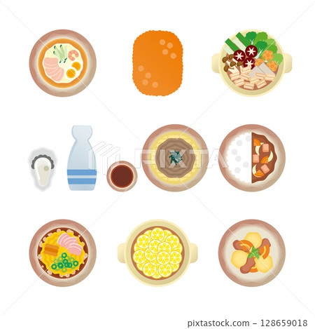 Hiroshima gourmet illustration set 128659018