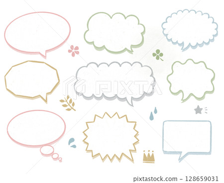 Soft color speech bubble template | Speech bubble template | Frame material for SNS, advertising, and presentations Soft color speech bubble template | Speech bubble template | Frame material for SNS, advertising, and presentations 128659031