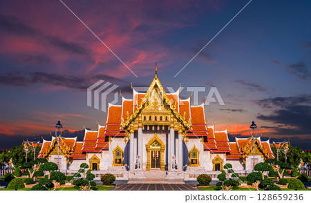 Marble Temple of Bangkok, Thailand, Wat Benchamabophit, Bangkok, Amazing Thailand Tourist attractions in Marble Temple 128659236