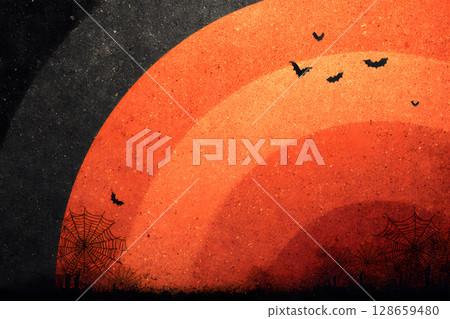 Modern Halloween abstract background with seasonal colors and copy space. Great for digital marketing and graphics. 128659480