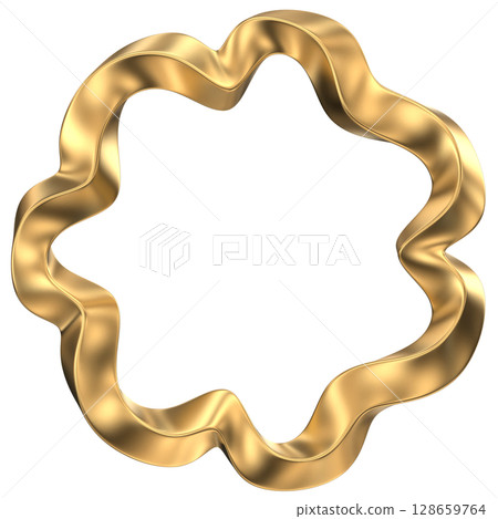 golden ribbon bow isolated on white golden ribbon bow isolated on white 128659764
