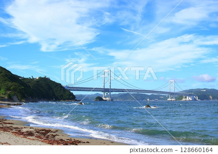 Onaruto Bridge, a suspension bridge connecting Awaji Island and Tokushima Prefecture 128660164