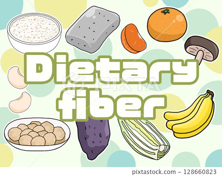 Illustration of dietary fiber (with background) (English text) 128660823