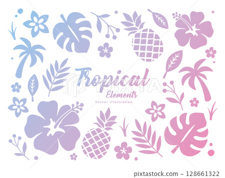 Set of tropical motifs Vector illustration Set of tropical motifs Vector illustration 128661322