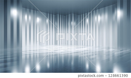 夢幻般的銀白色房間,帶有垂直條紋,為空間增添了深度 夢幻般的銀白色房間,帶有垂直條紋,為空間增添了深度 128661390