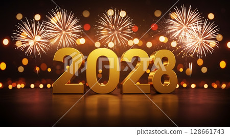 happy new year new year on fireworks happy new year new year on fireworks 128661743