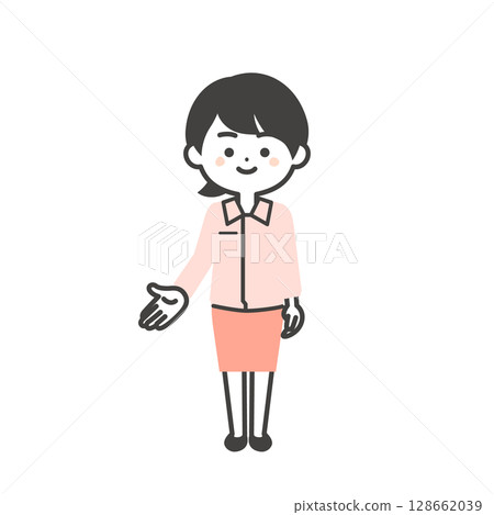 圖：一個三頭女人，穿著工作服，西裝外套，頭朝下 128662039