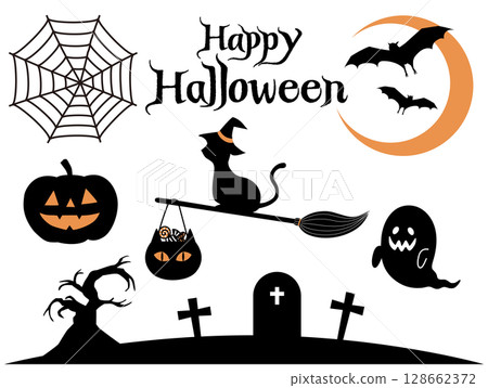 Simple, stylish and cute Halloween material Simple, stylish and cute Halloween material 128662372