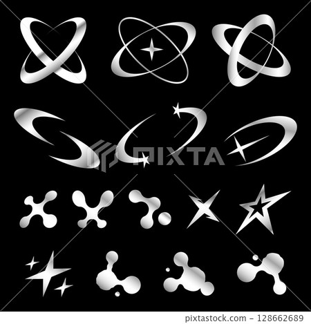 Futuristic Chrome Abstract Y2K Gradient Set for Streetwear Fashion Design Futuristic Chrome Abstract Y2K Gradient Set for Streetwear Fashion Design 128662689