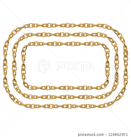 golden chain isolated on white background golden chain isolated on white background 128662951
