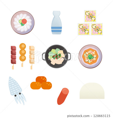 Yamaguchi gourmet illustration set 128663115
