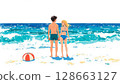 Couple dating at the beach 128663127