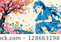 A fragile woman in kimono 128663198
