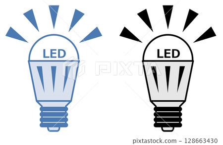 圖示為 LED 燈泡,可用作室內照明的環保節能替代品 圖示為 LED 燈泡,可用作室內照明的環保節能替代品 128663430