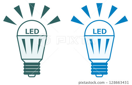 圖示為 LED 燈泡，可用作室內照明的環保節能替代品 128663431