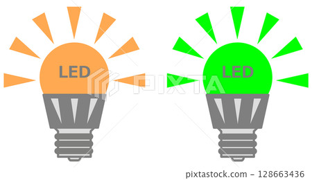 圖示為 LED 燈泡，可用作室內照明的環保節能替代品 128663436