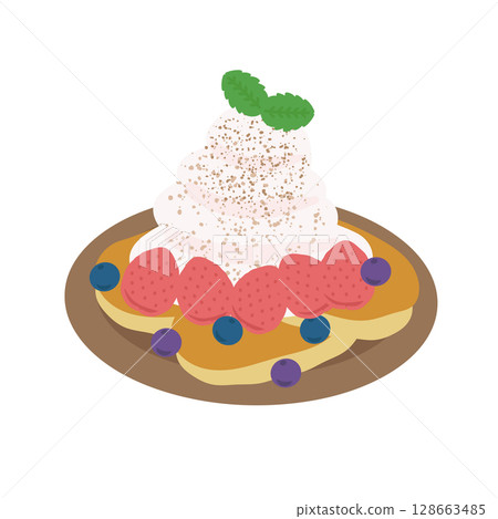 Hawaiian pancake illustration Hawaiian pancake illustration 128663485