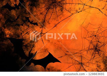 Modern Halloween abstract background with seasonal colors and copy space. Great for digital marketing and graphics. Modern Halloween abstract background with seasonal colors and copy space. Great for digital marketing and graphics. 128663691