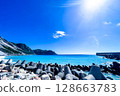 藍色的大海和天空 128663783