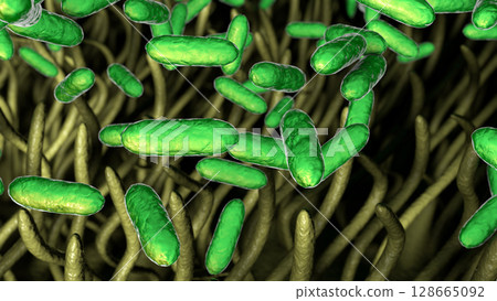 Whooping cough bacteria Bordetella pertussis in human airways Whooping cough bacteria Bordetella pertussis in human airways 128665092