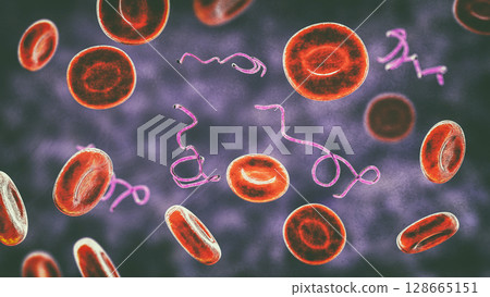 Borrelia bacteria in blood Borrelia bacteria in blood 128665151