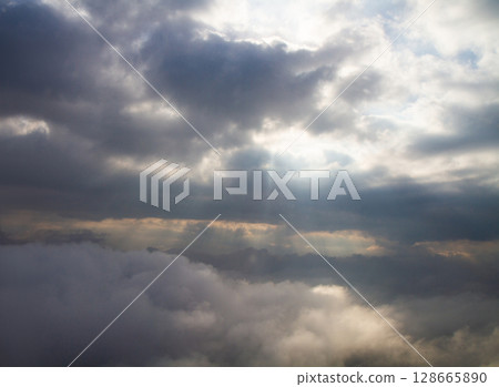 beautiful thick clouds in the sky from the height of the plane beautiful thick clouds in the sky from the height of the plane 128665890