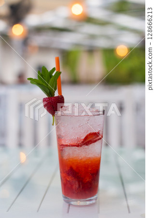 close up of a beautiful fruity alcoholic cocktail close up of a beautiful fruity alcoholic cocktail 128666213