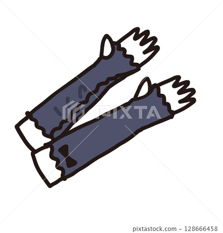 Hand-drawn illustration of UV protection cooling arm cover Hand-drawn illustration of UV protection cooling arm cover 128666458